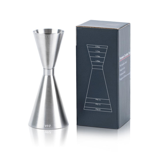 Lexenic oz/ml Dual Markings Jigger for Bartending, 304 Stainless Steel Heavy Duty Double Cocktail Jigger with 7 Measurements Inside, Professional Japanese Jigger Bar Tool for Bartender Home Bar Party