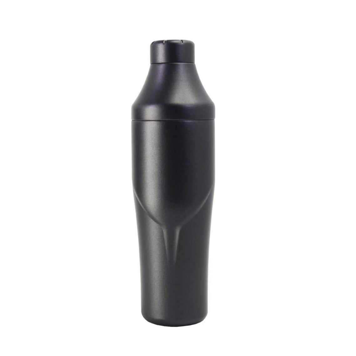 Lexenic Silvery Black Double Wall Cocktail Shaker,24OZ Premium 18/8 Stainless Steel,Effortless Twist Opening Lids,Measurements in the Lid (Silvery Black)