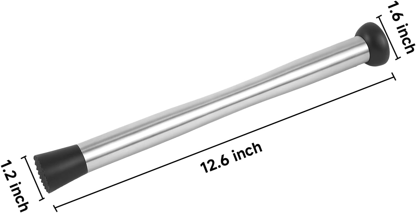 Click to see full view      2+  VIDEO Lexenic Dual-End Heads Cocktail Muddler – Stainless Steel 32cm/12.6 Inch Bar Tool for Mojitos, Old Fashioned, Margaritas & More – Durable & Easy to Clean (Gold)