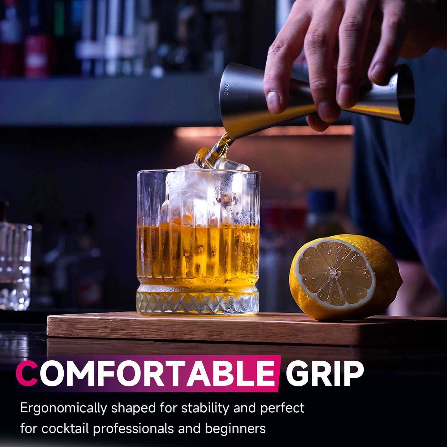 Lexenic oz/ml Dual Markings Jigger for Bartending, 304 Stainless Steel Heavy Duty Double Cocktail Jigger with 7 Measurements Inside, Professional Japanese Jigger Bar Tool for Bartender Home Bar Party