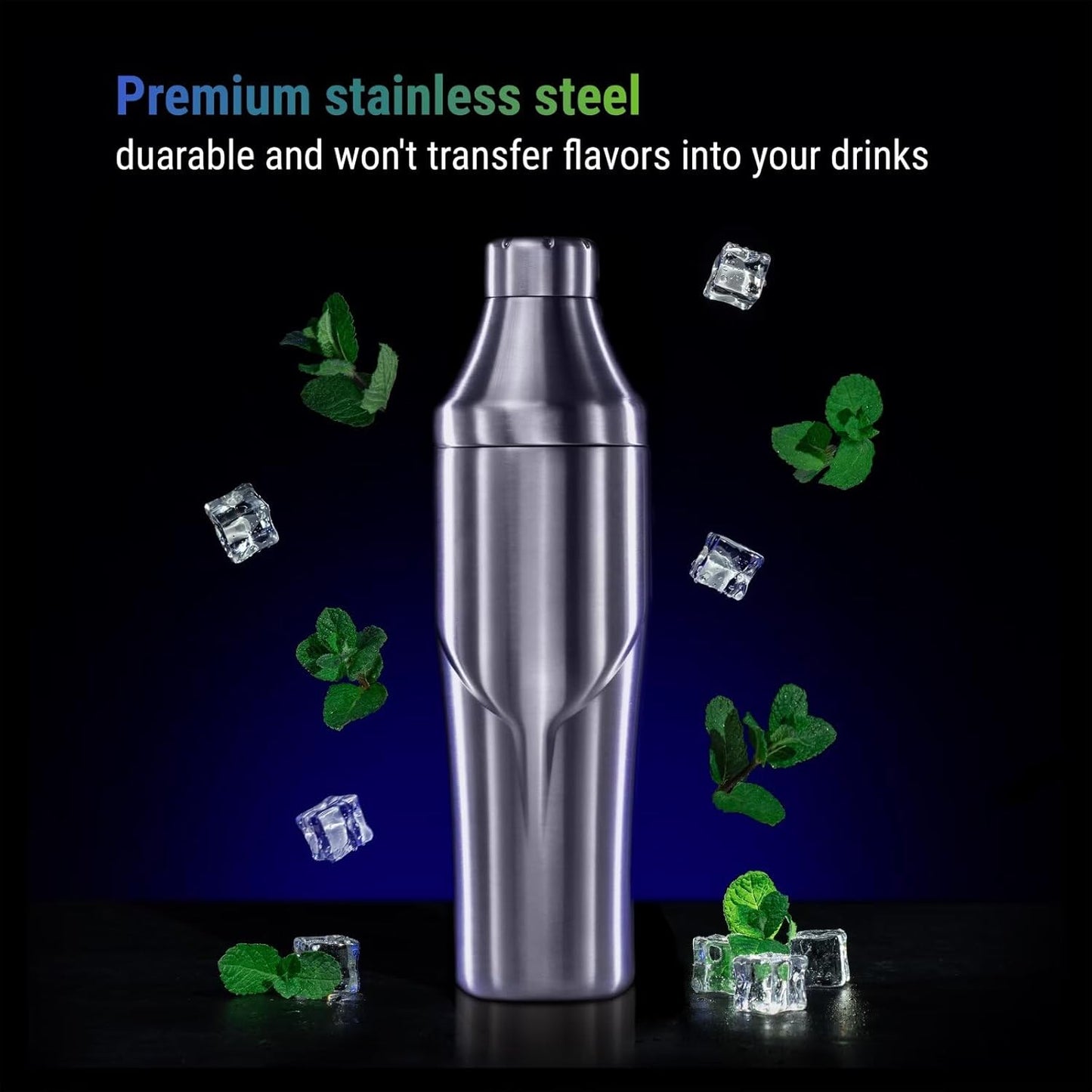 Lexenic 24oz Personalized Double Wall Cocktail Shaker - Monogramm Initials Martini Shaker-Insulated Keep Drinks Chilled -No Stuck Twist Lid,Built-in Strainer - Premium Stainless Steel Drink Shaker -D