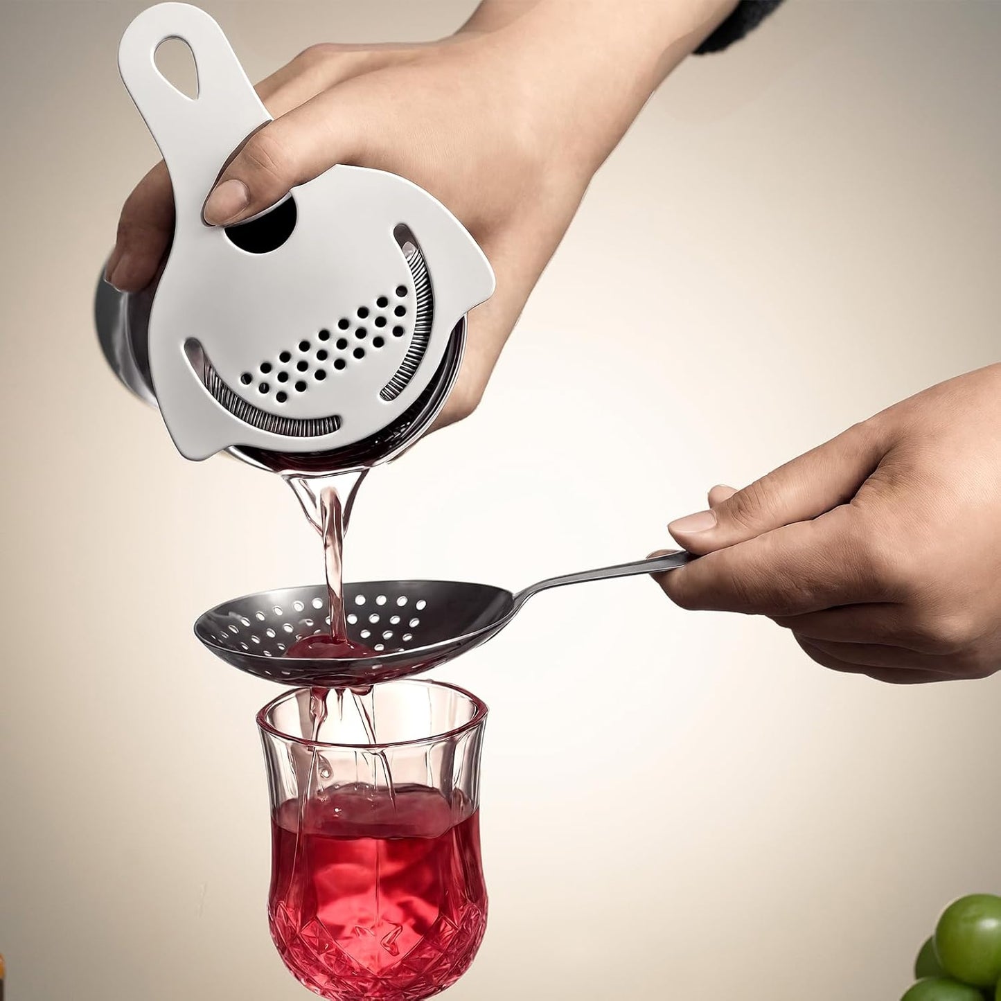 Lexenic Professional Cocktail Strainers Set :304 Stainless Steel Julep Strainer&Spring Bar Strainer Kit for Home Bar and Professional Bartenders,Mixologists (Type A)