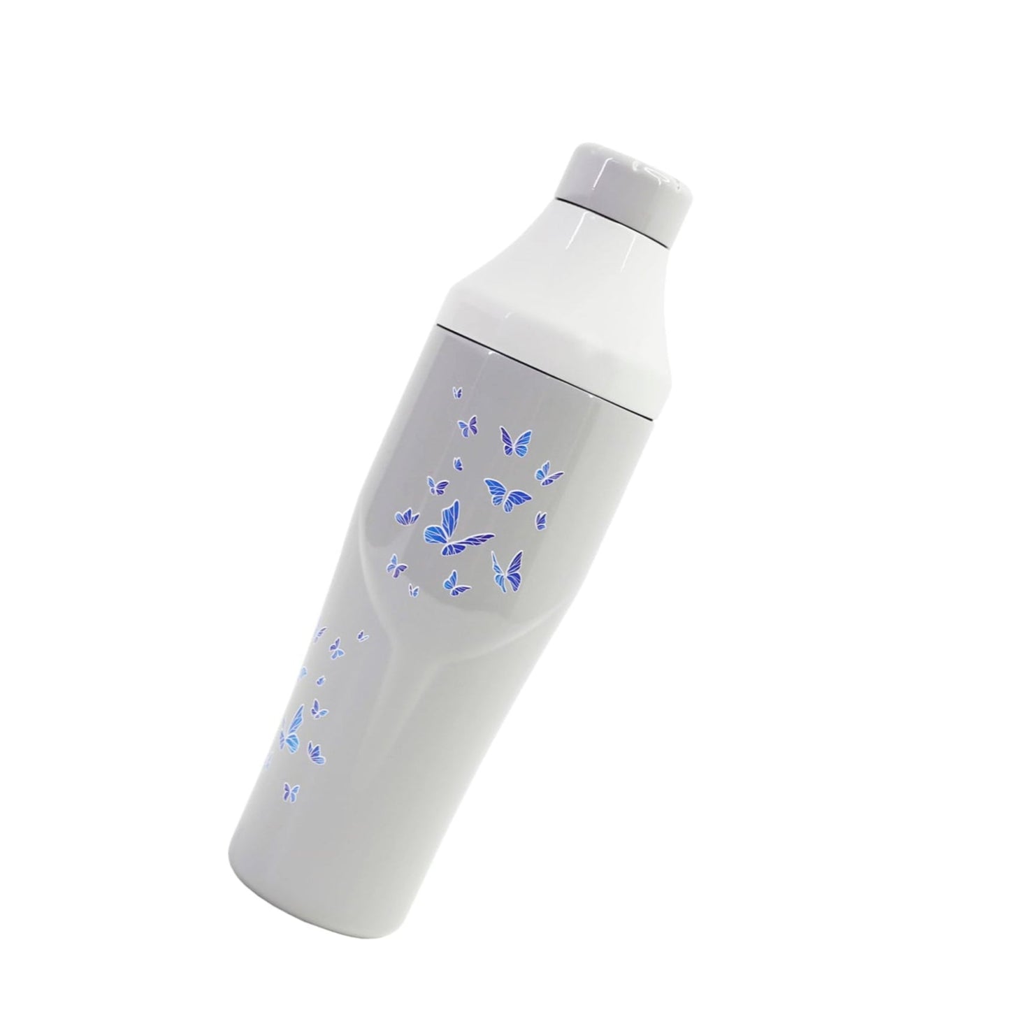 Lexenic Cocktail Shaker with Measurement Lid - Vacuum Insulated (Grey Butterfly)
