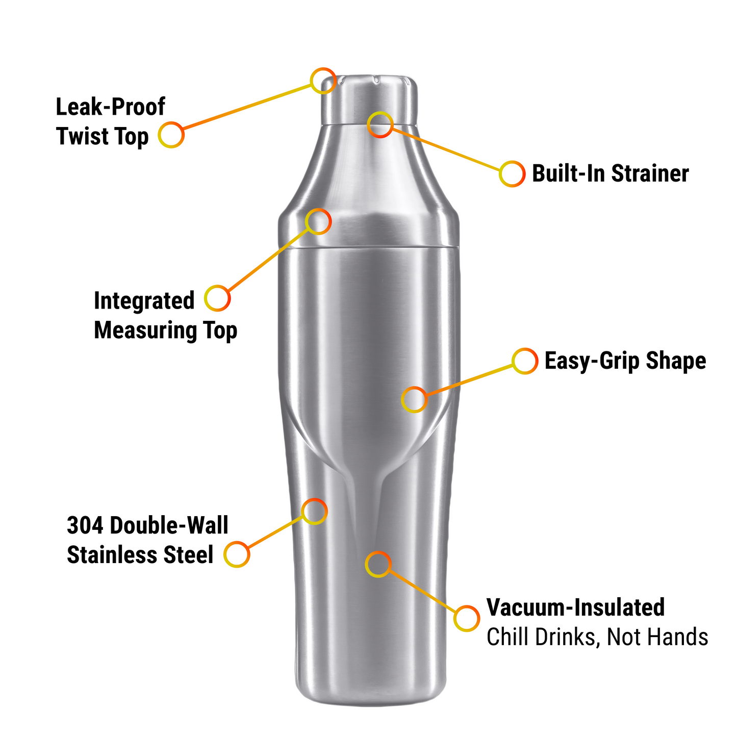 Lexenic 24oz Premium Vacuum Insulated Double Wall Cocktail Shaker