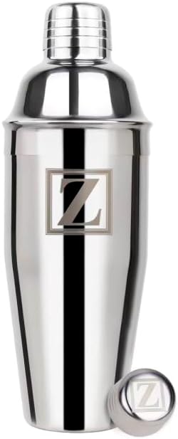 Lexenic Cocktail Shaker 24oz - Monogramm Initials Design Martini Shaker - 304 Stainless Steel Bar Shaker for Margarita,Mojito-Perfect Personalized Gift for Friend,Husband -Z