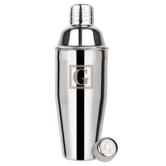 Lexenic Cocktail Shaker 24oz - Monogramm Initials Design Martini Shaker - 304 Stainless Steel Bar Shaker for Margarita,Mojito-Perfect Personalized Gift for Friend,Husband -G