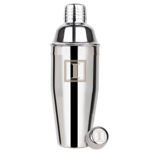 Lexenic Cocktail Shaker 24oz - Monogramm Initials Design Martini Shaker - 304 Stainless Steel Bar Shaker for Margarita,Mojito-Perfect Personalized Gift for Friend,Husband -I