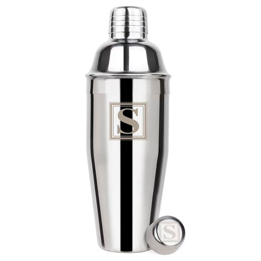 Lexenic Cocktail Shaker 24oz - Monogramm Initials Design Martini Shaker - 304 Stainless Steel Bar Shaker for Margarita,Mojito-Perfect Personalized Gift for Friend,Husband -S
