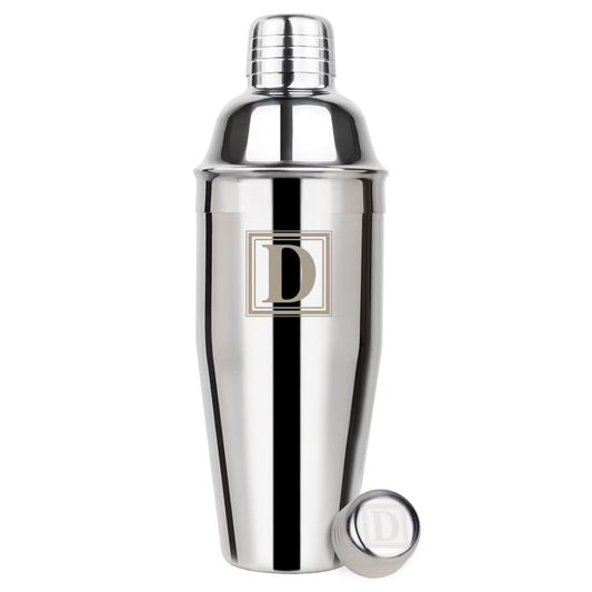 Lexenic Cocktail Shaker 24oz - Monogramm Initials Design Martini Shaker - 304 Stainless Steel Bar Shaker for Margarita,Mojito-Perfect Personalized Gift for Friend,Husband -D