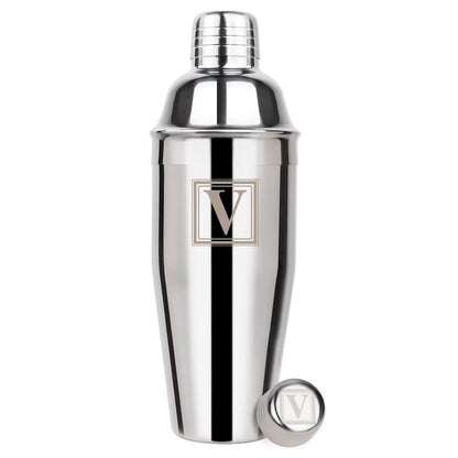 Lexenic Cocktail Shaker 24oz - Monogramm Initials Design Martini Shaker - 304 Stainless Steel Bar Shaker for Margarita,Mojito-Perfect Personalized Gift for Friend,Husband -V