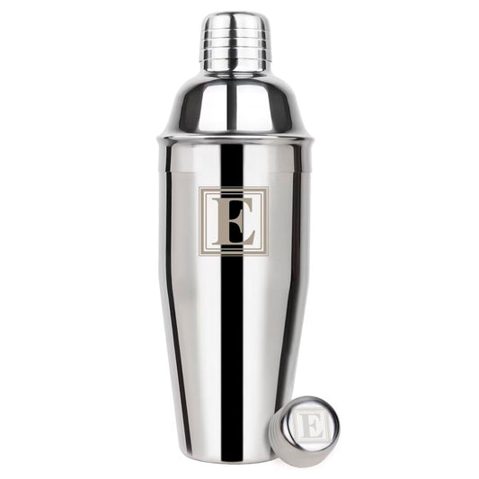 Lexenic Cocktail Shaker 24oz - Monogramm Initials Design Martini Shaker - 304 Stainless Steel Bar Shaker for Margarita,Mojito-Perfect Personalized Gift for Friend,Husband -E