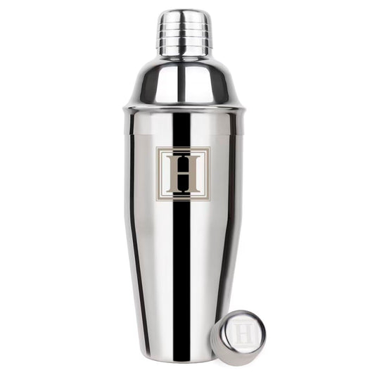 Lexenic Cocktail Shaker 24oz - Monogramm Initials Design Martini Shaker - 304 Stainless Steel Bar Shaker for Margarita,Mojito-Perfect Personalized Gift for Friend,Husband -H