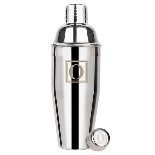 Lexenic Cocktail Shaker 24oz - Monogramm Initials Design Martini Shaker - 304 Stainless Steel Bar Shaker for Margarita,Mojito-Perfect Personalized Gift for Friend,Husband -O