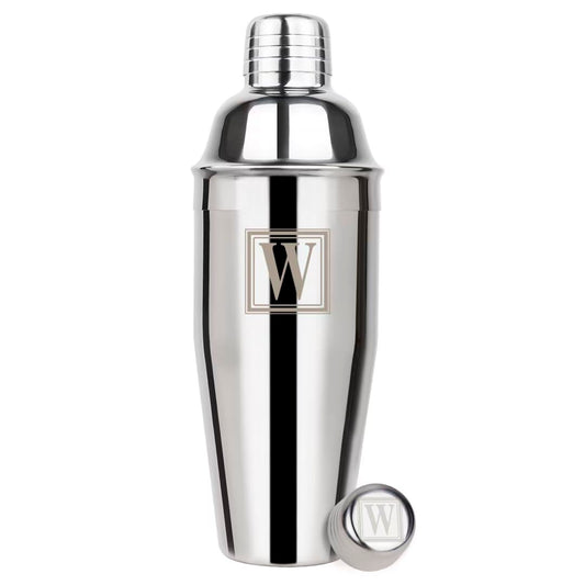 Lexenic Cocktail Shaker 24oz - Monogramm Initials Design Martini Shaker - 304 Stainless Steel Bar Shaker for Margarita,Mojito-Perfect Personalized Gift for Friend,Husband -W