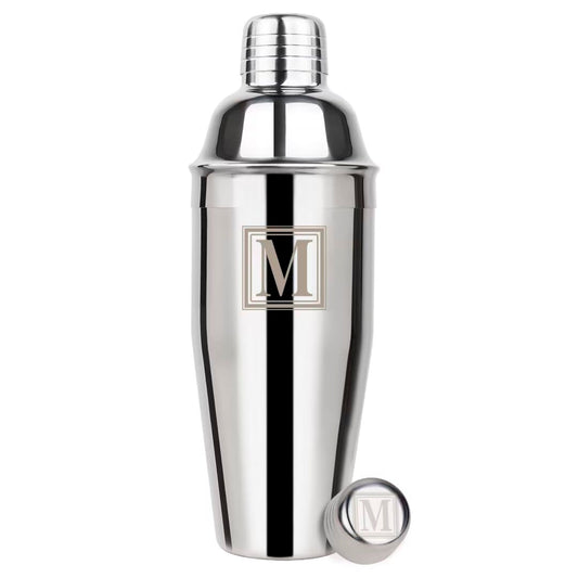 Lexenic Cocktail Shaker 24oz - Monogramm Initials Design Martini Shaker - 304 Stainless Steel Bar Shaker for Margarita,Mojito-Perfect Personalized Gift for Friend,Husband -M