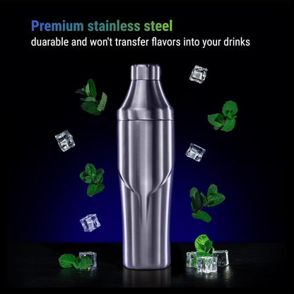 Lexenic 24oz Personalized Double Wall Cocktail Shaker - Monogramm Initials Martini Shaker-Insulated Keep Drinks Chilled -No Stuck Twist Lid,Built-in Strainer - Premium Stainless Steel Drink Shaker -D