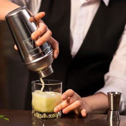 Lexenic Cocktail Shaker 24oz - Monogramm Initials Design Martini Shaker - 304 Stainless Steel Bar Shaker for Margarita,Mojito-Perfect Personalized Gift for Friend,Husband -P