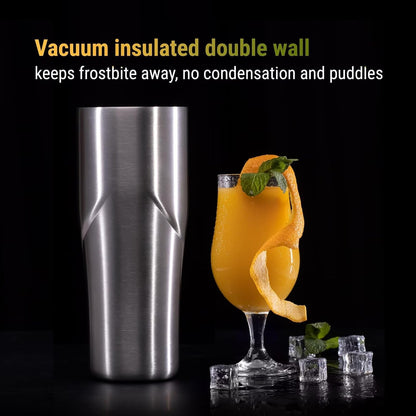 Lexenic 24oz Personalized Double Wall Cocktail Shaker - Monogramm Initials Martini Shaker-Insulated Keep Drinks Chilled -No Stuck Twist Lid,Built-in Strainer - Premium Stainless Steel Drink Shaker -D