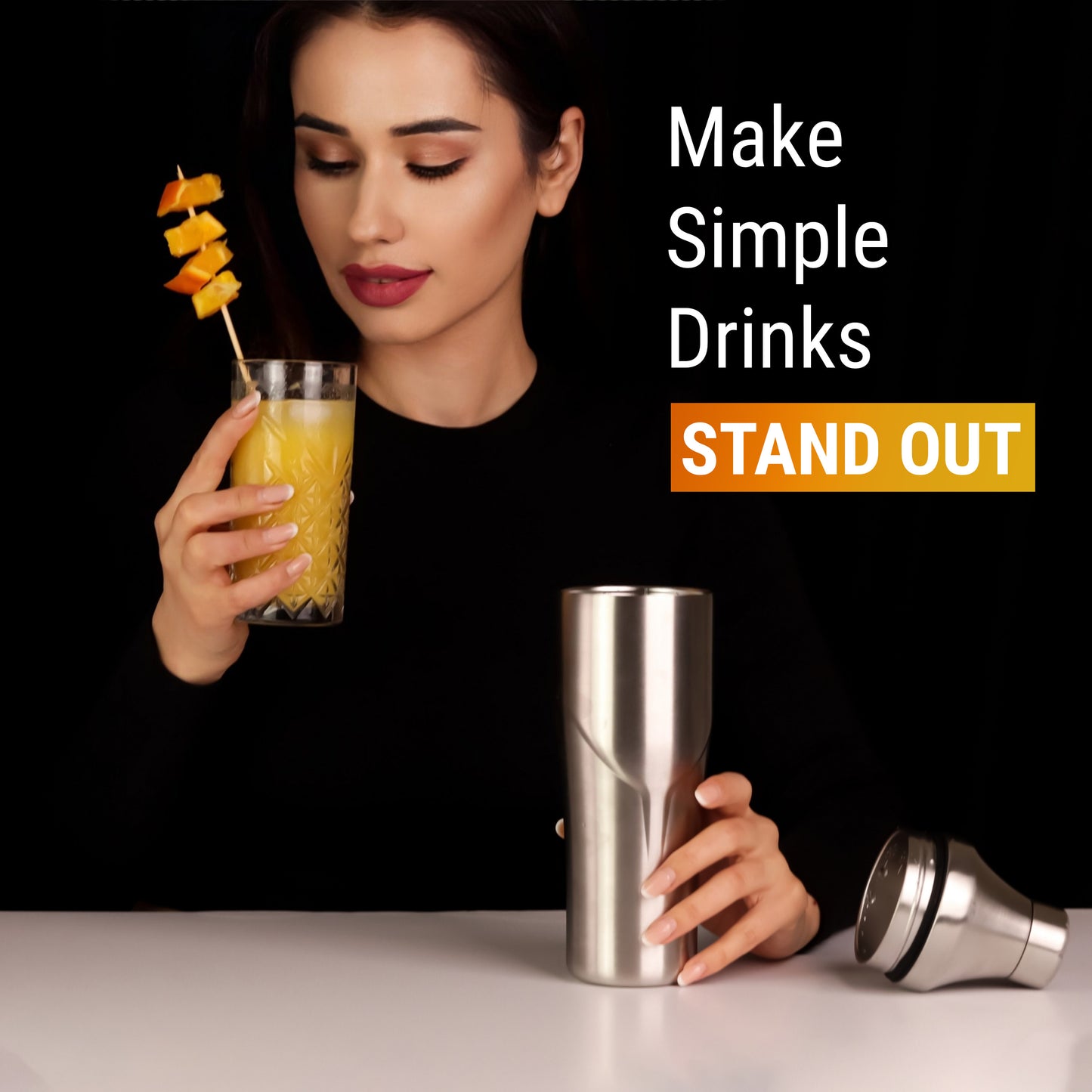 Lexenic 24oz Premium Vacuum Insulated Double Wall Cocktail Shaker